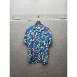 The Smurfs Tropical Pattern Short Sleeve  Hawaiian Shirt 34/36 By Mad Engine
